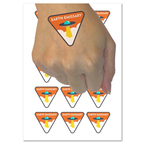 Earth Emissary UFO Spaceship Science Fiction Temporary Tattoo Water Resistant Fake Body Art Set Collection - 54 1" Tattoos (1 Sheet)
