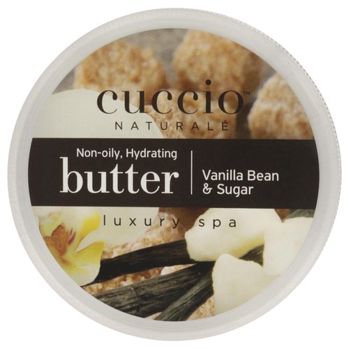 Cuccio Naturalé Butter Blend Vanilla Bean & Sugar, Non-Greasy Lotion for Hand, Body & Feet, Comforting/De-stressing with Natural Ingredients & Plant Based Preservatives, White, 8 Fl Oz