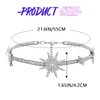 JEAIRTS Rhinestone Headband Silver Star Hair Band Sparkly Bridal Forehead Crystal Headpiece Prom Rave Hair Accessories for Women and Girls