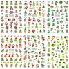 Christmas Nail Art Stickers Funny Cartoon Grinchs Design 3D Self-Adhesive Nail Decals Xmas Tree Santa Claus Acrylic Nail Decorations Winter Nail Supplies Holiday DIY Manicure Accessories for Women