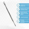 A2Z Lab Spatula Rounded & Pointed Ends - Stainless Steel Sampling Filling Spatula Mixing Transfering Spatula for Cosmetic Lab Handling Cream, Gel, Powder- Laboratory Supplies for Experiments