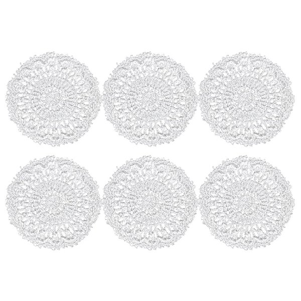 Abaodam 6pcs Dollhouse Table Mat Mini Doilies Mini House Dining Table Cover Miniature Table Mat Placemats Lace Trim Mini Accessories for Dolls Tiny Things Cloth Furniture Ob11 Crafts White