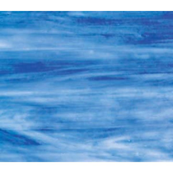 8" X 12" Steel Blue, White Opal Wissmach Stained Glass Sheet - (1 Sheet) by BiNARi Glass Studio