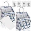 Kanrichu 2pcs Small Wall Hanging Organizer Bag, Linen Fabric Door Hanging Storage Basket with Pockets, Waterproof Bin for Kitchen, Bedroom, Office, RV Camper (Triangle)