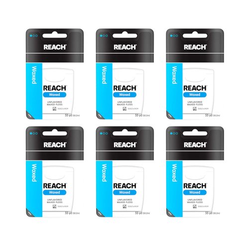 Reach Dental Floss, Waxed, Unflavored 1 ea (Pack of 6)