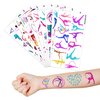 115 PCS Gymnastics Gymnast Gymnastic Temporary Tattoos Birthday Themed Party Decorations Favors Supplies Decor Cute Dance Cheerleader Stickers Gifts for Kids Boys Girls Carnival Christmas Class Prizes