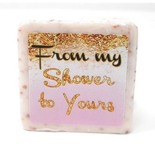 12 Pink and Gold Glitter Soap Favors - 1.5oz Soap Favors - Pink and Gold Shower Favors - From My Shower To Yours Soaps - Girl Baby Shower Soaps - Bridal Shower Soaps