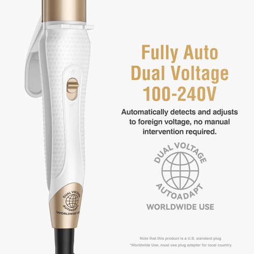 FURIDEN Lite Travel Curling Iron, Dual Voltage Curling Iron 1 inch, Lightweight and Dual Voltage(100-240V), Allows You to Use it Anywhere in The World, Straightening or Curling