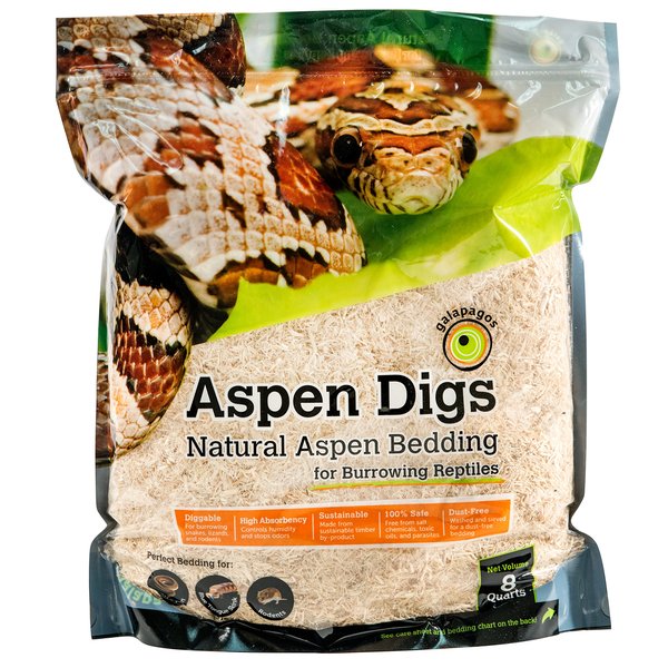 Galápagos (05064) Aspen Digs Shavings Bedding, 8-Quart, Natural