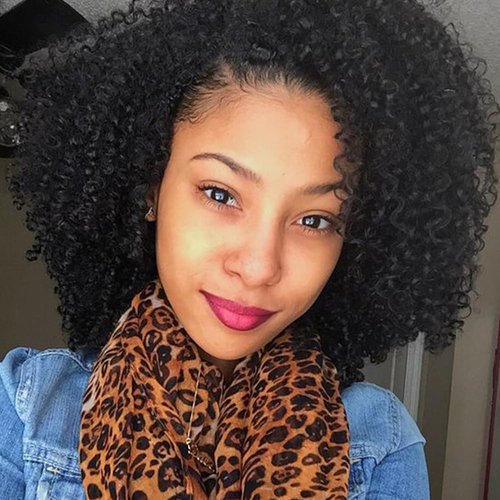 ZigZag Hair Afro Kinky Curly Clip In Human Hair Extensions Brazilian Virgin African American 4B 4C Clip in Hair Extensions Natural Clip Ins For Black Women (12inch, 3B 3C)