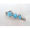 Generic Small blue stone silver metal alligator hair claw clip clamp for fine thin hair