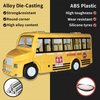 KIDAMI School Bus Toys Cars Set Die Cast Metal Toy Cars Double Decker City Bus Vehicles, Openable Doors, Pull Back Cars Play Toys for Birthday Gift Vehicle