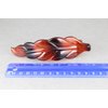 Brown leaf barrette curved hair clip leaves 4.5 inches long stamped textured plastic