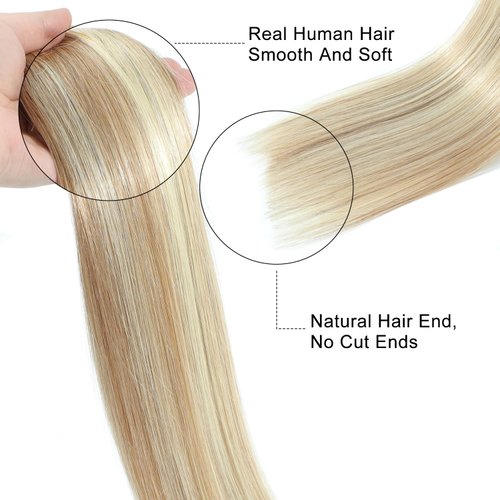 Tinashe Wire Hair Extensions Real Human Hair Straight Hair Extensions 20inch 90g Light Blonde Highlighted Golden Blonde Invisible Wire Fish Line Hair Extensions Straight Human Hair Extensions