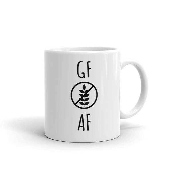 Funny Humor Novelty Gluten Free AF 11oz Coffee Tea Ceramic Cup Mug