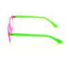 V.W.E. Fun Neon Color Spherical Frame Readers Reading Glasses - Matte Translucent Rubberized Finish (Pink/Green, 1.25)