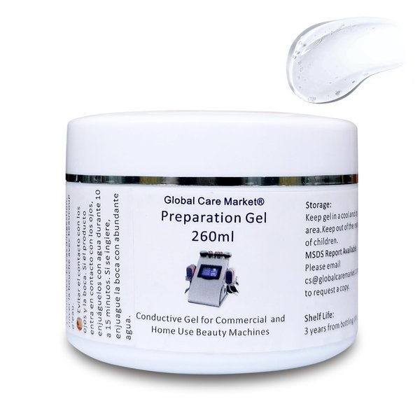 Global Care Market Preparation Gel – RF Conductive Gel with Hyaluronic Acid for Use With Radio Frequency Face and Body Machines, Skin Cooling Gel Primer for IPL Hair Removal Device