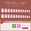 Gufonkod Short Press on Nails Square Acrylic Nails Press Ons False Fake Nails with Glue on Nails Flowers Design Artificial Stick on Nails 24 Pcs