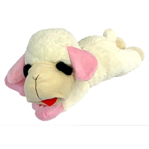 Multi Pet 48548456: Lamb Chop Dog Toy w/Pink Ribbon, Jumbo