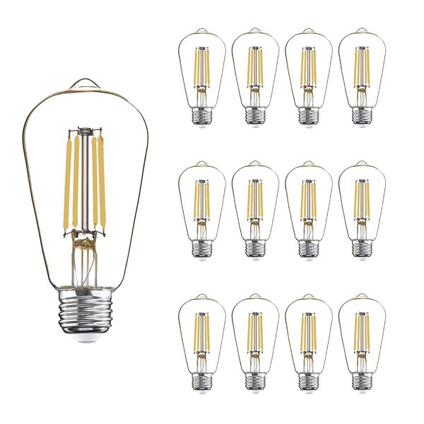 winsaLED 40 Watt Light Bulbs, E26 Bulb, 4000K Cool White 4W LED Edison Bulbs, Flickering Free, 90 High CRI, Not Dimmable, Pack of 12