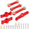 ShareGoo Aluminum Alloy Ball Bearing Steering Assembly Set w/Steering Tie Rod Compatible with Tamiya TT-02 TT02 1/10 RC Car (Red)