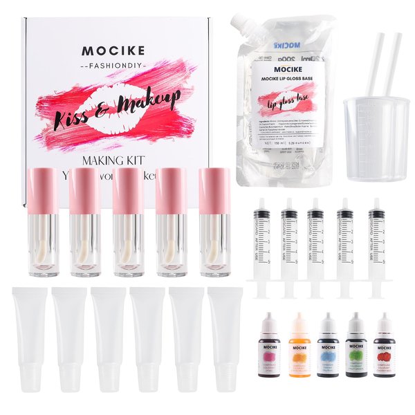 MOCIKE DIY Lip Gloss Making kit for Girl Gifts - 26 PCS DIY Lip Gloss kit Make Your Own Lip Gloss