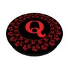Cell Phone Pop Up Holder,Cute Red Rose Floral Letter Q Black PopSockets PopGrip: Swappable Grip for Phones & Tablets