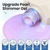 SUPWEE Pearl Gel Nail Polish, 15ml Pearlescent Nail Gel Polish Shimmer Mermaid Nail Polish for Nails Shell Swirl Thread Effect Soak Off UV Gel Summer Colors