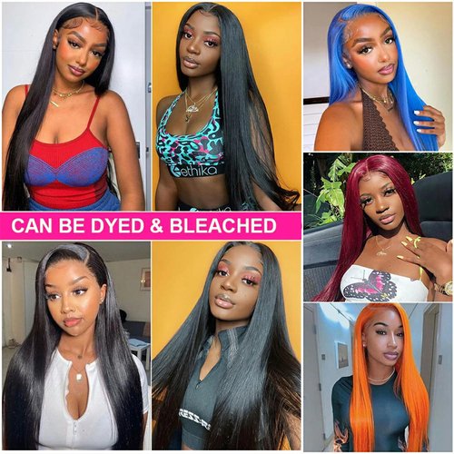 USUKUSI 28 Inch Lace Front Wigs Human Hair 13x4 Straight Human Hair Lace Front Wigs for Black Women 180% Density Transparent HD Lace Front Wigs Human Hair Pre-Plucked with Baby Hair