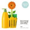 Vigar Flower Power Orange Sink Side Set with Soap Dispenser, 10-1/2-Inches, Orange, Green