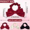 CustomyLife 3pcs Silk Bow Scrunchies Black Red White Bowknot Hair Ties Ropes Elastic Bands Ponytail Holder Wedding Bachelorette Party Accessories for Thick Thin Long Hair Women Teen Girls
