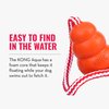 KONG Aqua Floating Fetch Toy - Dog Floating Toy for Water Retrieval, Play, Exercise & More - Natural Rubber Dog Toy with Foam Interior & Rope for Farther Throwing - Orange, for Medium Dogs