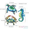 BVLFOOK Metal Sea Turtle Seahorse Crab Beach Themed Bathroom Wall Art Decor, Ocean Themed Wall Decorations for Home Bathroom,10 Inch, Set of 3