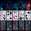 Konsait 20 Sheets Glow in the Dark Tattoos for Kids Adults, Music Notes Body Face Neon Party Tattoos Waterproof Blacklight Tattoos for Boys Girls Women Birthday Gifts Glow Party Supplies