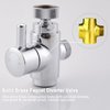 Brass Faucet Diverter Valve with Aerator, 3 Way Faucet Splitter with Male Thread Adapter, 360° Swivel Faucet Adapter for Sink Hose Attachment, Faucet Connector for Bathroom/Kitchen(Chrome)