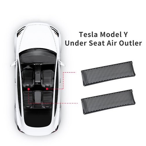 Powlamks Tesla Model Y Under Seat Air Outlet Vent Cover, Backseat Air Flow Vent Grille Protector for Model Y 2020 2021 2022 Accessories (Set of 2)