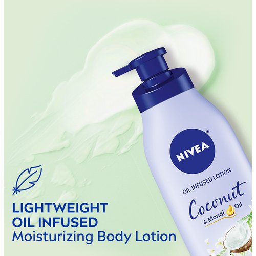 NIVEA Oil Infused Body Lotion, Coconut and Monoi Oil, Body Lotion for Dry Skin, 16.9 Fl Oz Pump Bottle