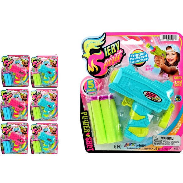 JA-RU Girls Mini Toy Gun Elite Blaster (6 Guns Assorted) Soft Foam-Darts Bullets for Kids & Adult. Small Shooter Gun Girl Toy. Bulk Birthday Party Favor Stocking Stuffers Party Supply. 4684-6p