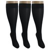 3 Pair Sheer Black Small/Medium Ladies Compression Socks, Moderate/Medium Graduated Compression 15-20 mmHg. Therapeutic, Occupational, Travel & Flight Knee-High Hosiery.