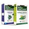 Indus Valley Bio Organic 100% Pure Indigo Powder & Henna Powder Hair Color Combo Kit | Herbal Henna & Indigo Powder Without Preservatives for Natural Hair Dyeing - 100 gm Each