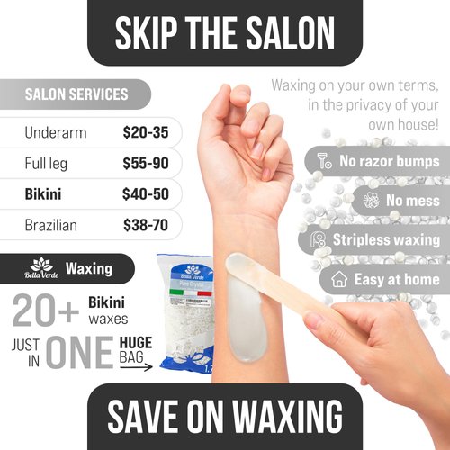 Bella Verde Wax Beans 1.76lbs - Made in Italy - Hard Wax Beads for Women and Men -Hot Wax for Brazilian Body Legs Eyebrows Face Lips Armpits