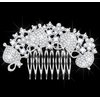 Women's Flower Austrian Crystal Bride Wedding Hair Side Combs Hair Accessories Spade Art Deco Floral Bridal Side Combs Headpiece for Women, Brides Hair Accessories/Gift Box