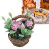Miniature Dollhouse Plant Flowers, Miniature Flower Dollhouse Decoration, Dollhouse Flower Basket Model 1:12 Scale for Mini Gardens Corridors