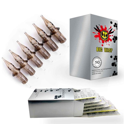 BIGWASP (3rd Gen) 50pcs Assorted Disposable Cartridge Tattoo Needles Round Liner Mixed 3RL 5RL 7RL 9RL 11RL (#12 Standard RL)