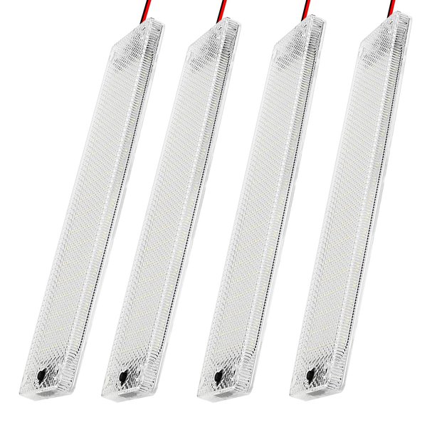 WIERSS 12v LED Interior Light Bar 9.8IN 2376LM 13W DC 12 v Volt led Strip Lights with On/Off Switch for RV Enclosed Cargo Trailer Van in Car Camper Boat Cabin Lighting Fixture (4 Pack)