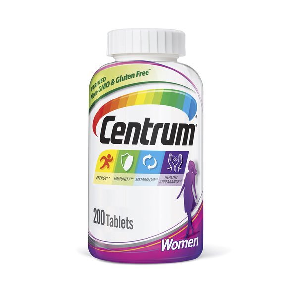 Centrum Multivitamin Tablet for Women, Multivitamin/Multimineral Supplement with Iron, Vitamins D3, B and Antioxidants - 200 Count