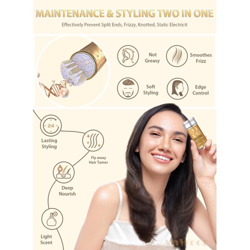 AnWoor Hair Wax Stick, 3PCS - Wax stick for Hair Wigs Edge Control, Hair Wax Stick for Flyaways, Taming Frizz, Hair Styling Slick Stick for Pomade & No-Greasy - 2.7 Oz