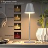 Timjorman Modern LED Cordless Table Lamp, 4000mAh Rechargeable Battery, 3 Level Brightness Night Light, Metal Shell, Minimalist Design, for Couples Dinner/Coffee Table/Restaurant/Bedroom, White