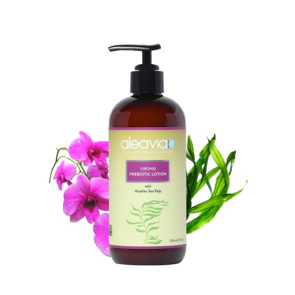 Aleavia Orchid Prebiotic Body Lotion – Lightly Scented, All-Natural Moisturizing Body Lotion with Organic Essential Oils for Soft, Smooth Skin – 12 Oz