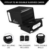 Quiver Time Black Trading Card Deck Box and Sleeves Bundle - 80+ Quiver Deck Block with 2 Dividers (Commander MTG Deck Box MTG) + 100 Artemis Black Card Sleeves with Black Interior (66 x 93 mm)